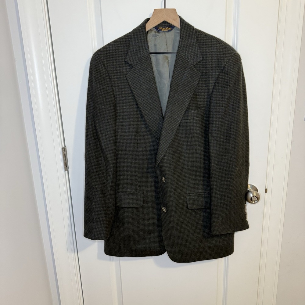 Brooks Brothers 100% Camelhair‎ Blazer Sport Coat Men's Size 40R Regular Check